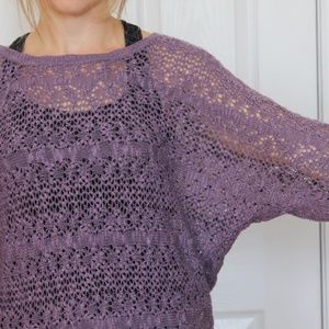 Knitted Lightweight Purple Sweater - XL